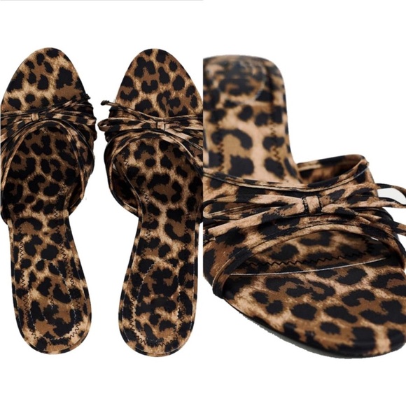 Leopard Print Women's Heeled Sandals - Picture 4 of 4